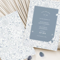 Save The Date Dusty Blue Elegance Tulips