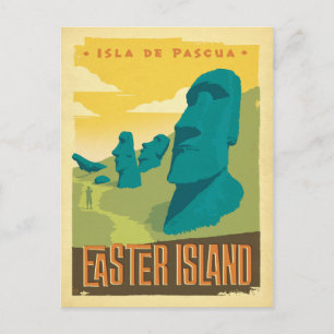 Save the Date   Easter Island, Chile Announcement Postcard