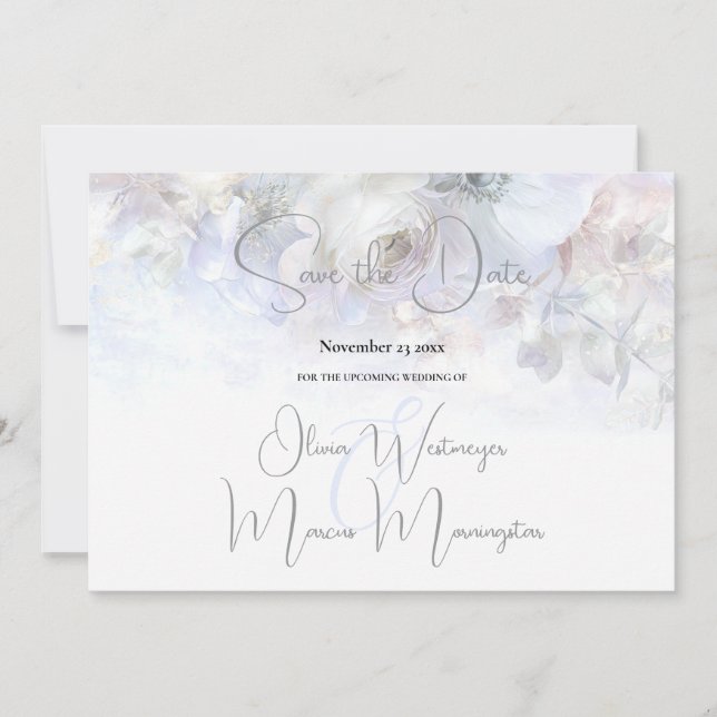 Save the Date | Elegant Bohemian Gold Pampas Invitation (Front)