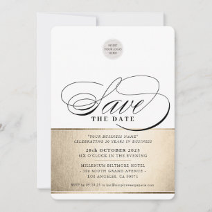 SAVE THE DATE elegant business black gold Invitation