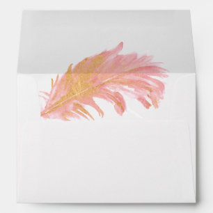 Save The Date Elegant Feather Pre Addressed Envelope