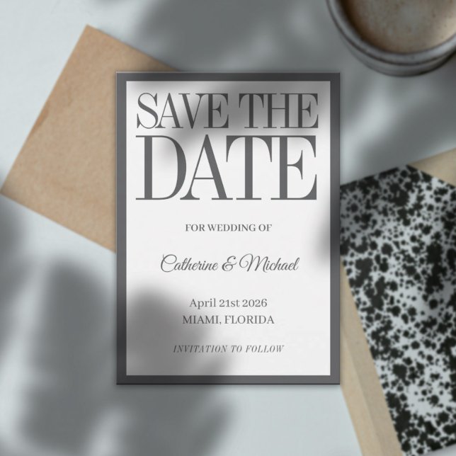 Save the date elegant framed invitation (Creator Uploaded)