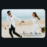 save the date,elegant  handwritten wedding photo magnet<br><div class="desc">save the date, elegant  handwritten wedding photo, custom</div>