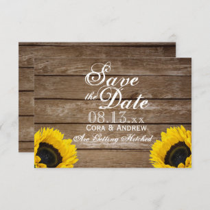 Save the Date - Elegant Rustic SunFlower Lights Invitation