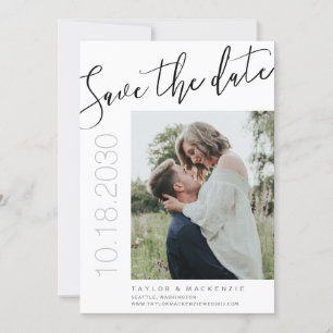 Save the Date Elegant Script Unique Text Design