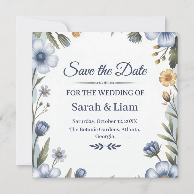 "Save the Date" Elegant Wedding Invitation (Front)