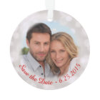 Save the Date Engagement Photo Holiday Ornament