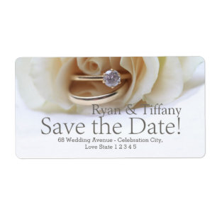Save the Date Engagement ring and rose