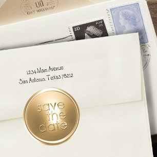 Save the Date Envelope Seal Gold