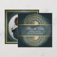 Save the date, Exquisite blue and black Wedding 