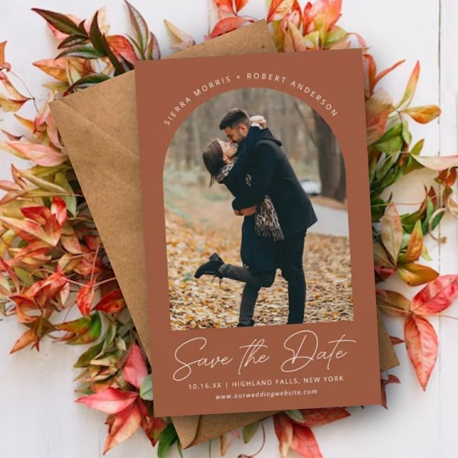 Save the Date Fall Wedding Modern Arch (Creator Uploaded)