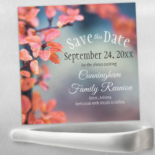 Save The Date Family Reunion Autumn Leaves Magnet