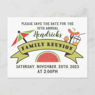 Save the Date family reunion design postcard