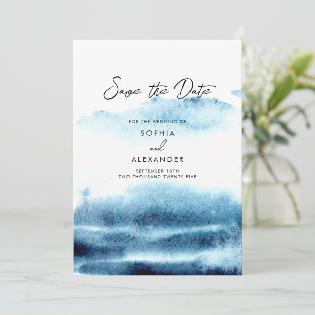 Save The Date Flat Card for a Boho Chic Wedding. (Standing Front)