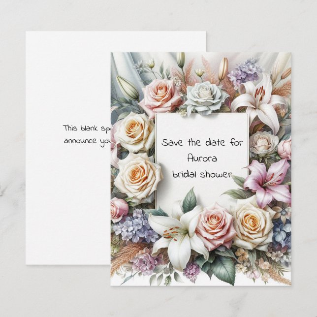 Save The Date Flat Note Card (Front/Back)