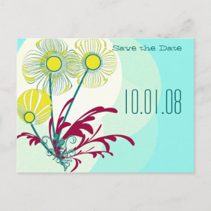 Save The Date Floral Announcement Postcard