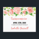 Save the Date Floral Coral Peach Pink Rose Flowers Announcement Postcard<br><div class="desc">Floral Save the Date Postcards with pretty coral peach and pink roses which can be customised for any occasion. This watercolor floral design has pretty roses with fresh green foliage and save the date details for your special event on both sides. The template is set up ready for you to...</div>