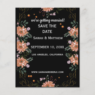 save the date,floral, flyer