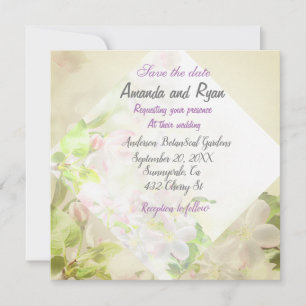Save the date floral wedding invitation
