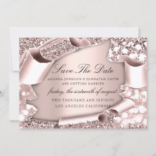 Save The Date  Florals Rose 3D Royal Initials