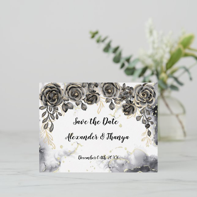 Save the Date Foil Invitation Postcard (Standing Front)