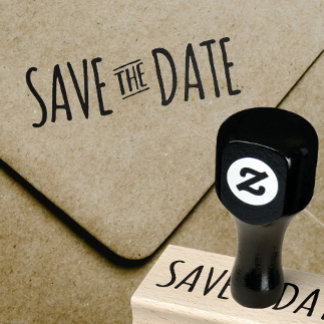 Save the Date for Announcements, Weddings Rubber Stamp