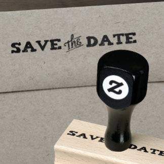 Save the Date for Announcements, Weddings Rubber Stamp