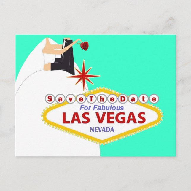 Save the Date For Fabulous Las Vegas Postcard (Front)