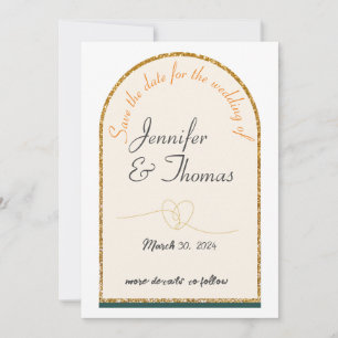 Save the date for  our wedding/gold edge invitation