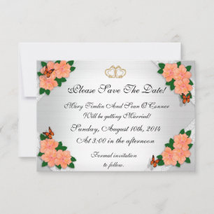 Save the date for Wedding, Hibiscus Invitation