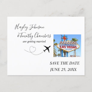 Save the Date for wedding in Las Vegas, Nevada Holiday Postcard