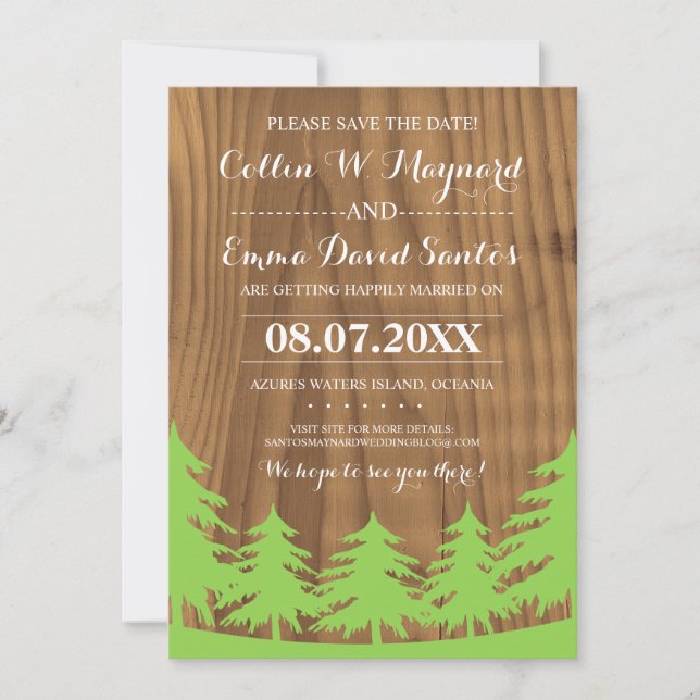 Save the Date Forest Wedding Cards (Front)