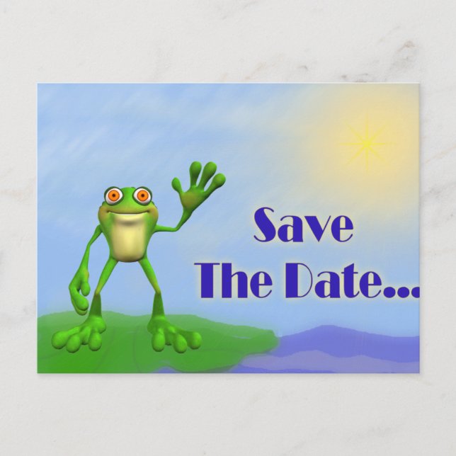 Save The Date-Frog Announcement Postcard (Front)