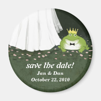 Save the Date Frog Prince Wedding Customisable Magnet