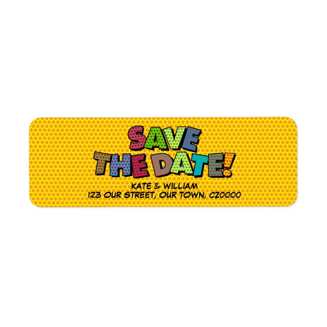 SAVE THE DATE Fun Retro Comic Book Pop Art (Front)