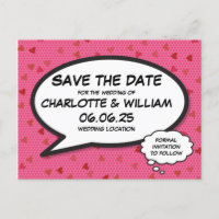 Save the Date Fun Retro Comic Book Pop Art