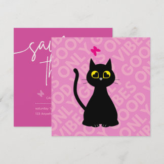SAVE THE DATE! - Funny Cat Birthday Card