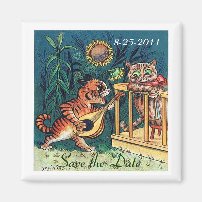 Save the Date Funny Cats Wedding Magnet (Front)