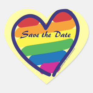Save the Date/Gay Lesbian Wedding Heart Sticker