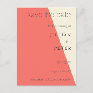 Save the Date Geometric Coral Postcard