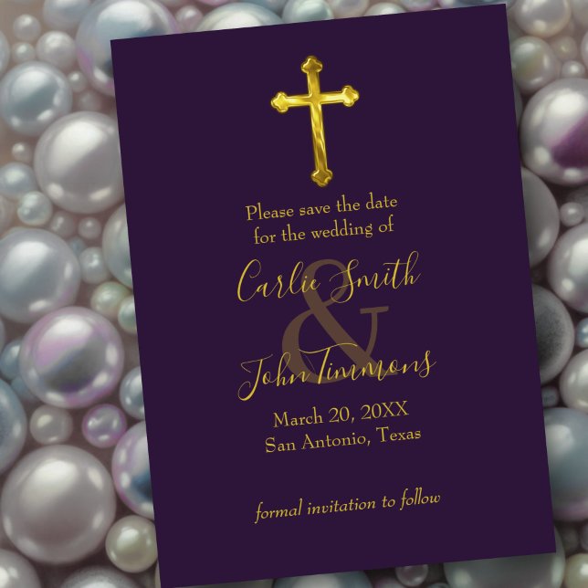 Save the Date Gold Cross Any Colour (Creator Uploaded)