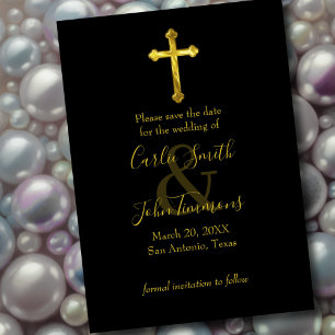 Save the Date Gold Cross Any Colour