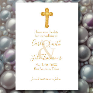 Save the Date Gold Cross Any Colour