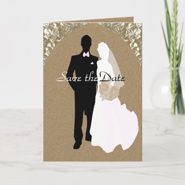 Save the Date Gold Elegance Template Card (Front)
