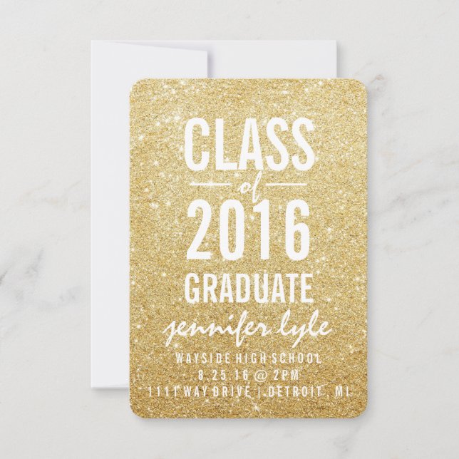 Save the Date | Gold Glitter Grd (Front)