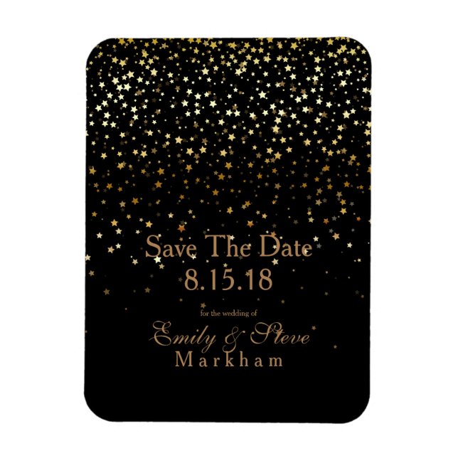 Save The Date Golden Stars Magnet (Vertical)