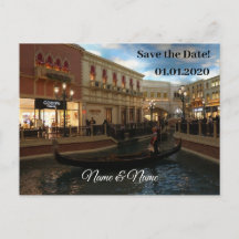 Save the Date Gondola Ride, The Venetian Postcard