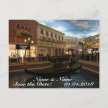 Save the Date Gondola Ride, The Venetian Postcard