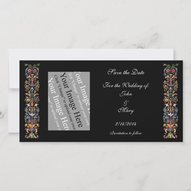 Save the Date Gothic Custom Photo Card Template (Front)