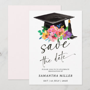 Save The Date Graduation Pink Template